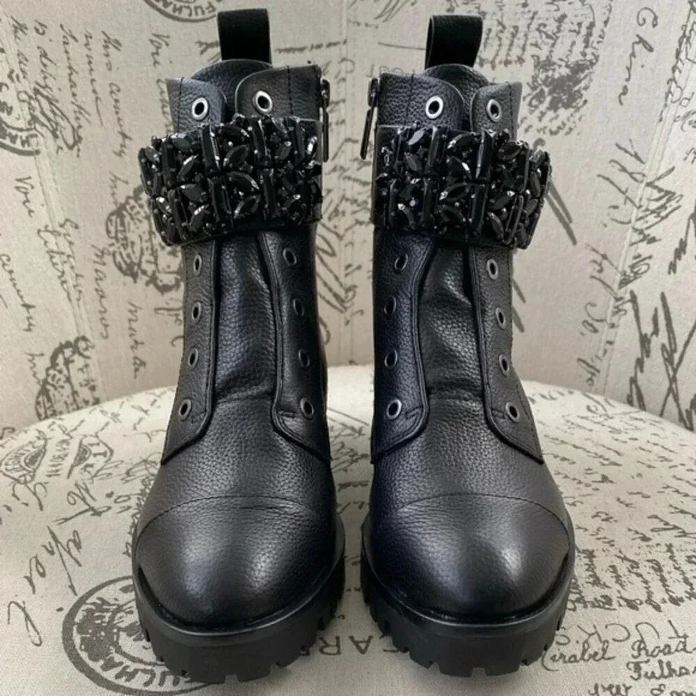 NEW, Karl Lagerfeld Paris, Pippa‎ Lace Up Boot, Black